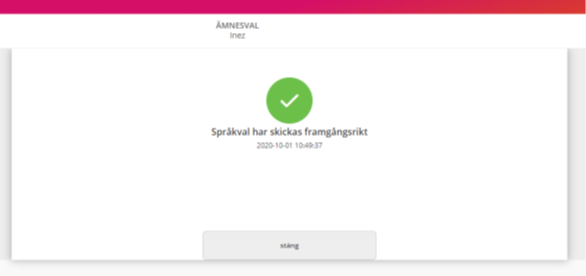 Bekräftelse språkval