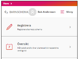 Bild på registrera barnschema