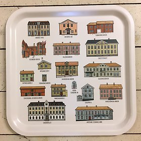 Bricka med Eksjöhus, butikens eget sortiment