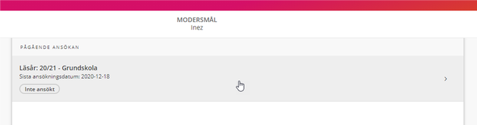 Pågående ansökan