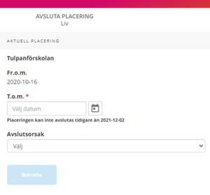Avsluta plats