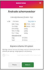 Ändrade schemaveckor