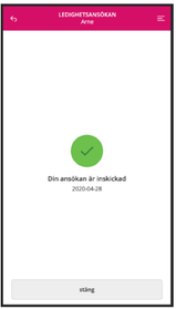 Ledighetsansökan är nu inskickad